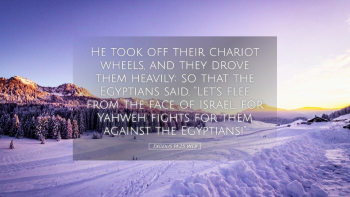 Picture 05 - Exodus 14:25 WEB Desktop Wallpaper - He took off their chariot wheels, and they drove - Desktop Bible Verse Wallpaper