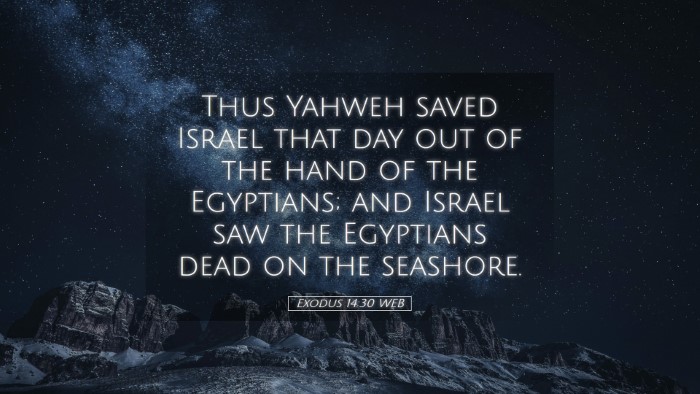 Picture 05 - Exodus 14:30 WEB Desktop Wallpaper - Thus Yahweh saved Israel that day out of the hand - Desktop Bible Verse Wallpaper