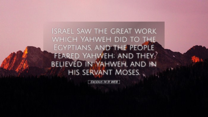 Picture 05 - Exodus 14:31 WEB Desktop Wallpaper - Israel saw the great work which Yahweh did to the - Desktop Bible Verse Wallpaper