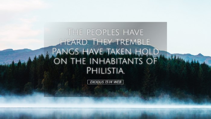 Picture 05 - Exodus 15:14 WEB Desktop Wallpaper - The peoples have heard. They tremble. Pangs have - Desktop Bible Verse Wallpaper