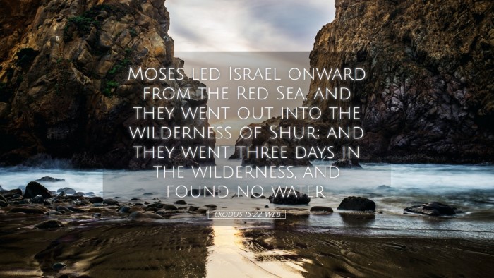 Picture 05 - Exodus 15:22 WEB Desktop Wallpaper - Moses led Israel onward from the Red Sea, and - Desktop Bible Verse Wallpaper