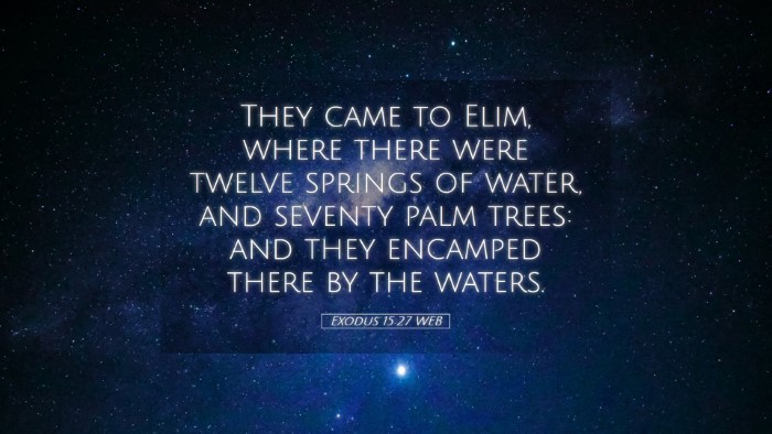 Picture 05 - Exodus 15:27 WEB Desktop Wallpaper - They came to Elim, where there were twelve - Desktop Bible Verse Wallpaper