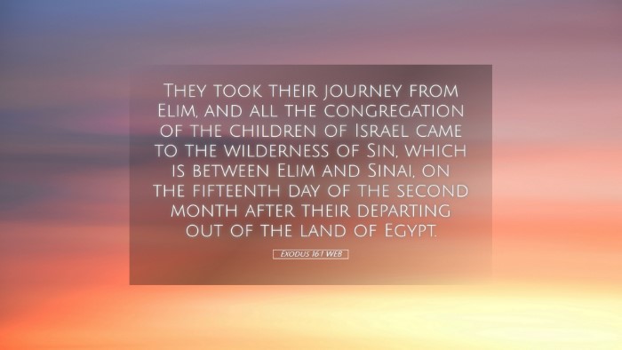 Picture 05 - Exodus 16:1 WEB Desktop Wallpaper - They took their journey from Elim, and all the - Desktop Bible Verse Wallpaper