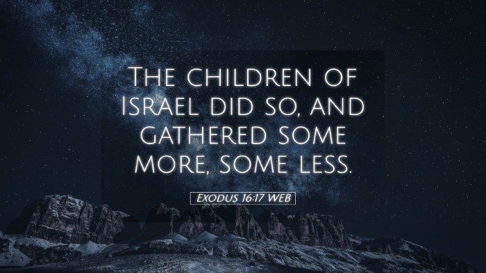 Picture 05 - Exodus 16:17 WEB Desktop Wallpaper - The children of Israel did so, and gathered some - Desktop Bible Verse Wallpaper