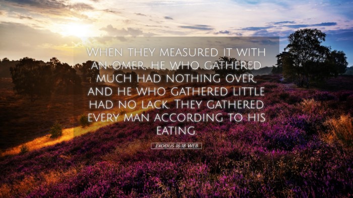 Picture 05 - Exodus 16:18 WEB Desktop Wallpaper - When they measured it with an omer, he who - Desktop Bible Verse Wallpaper