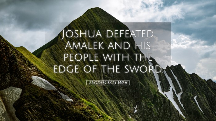 Picture 05 - Exodus 17:13 WEB Desktop Wallpaper - Joshua defeated Amalek and his people with the - Desktop Bible Verse Wallpaper