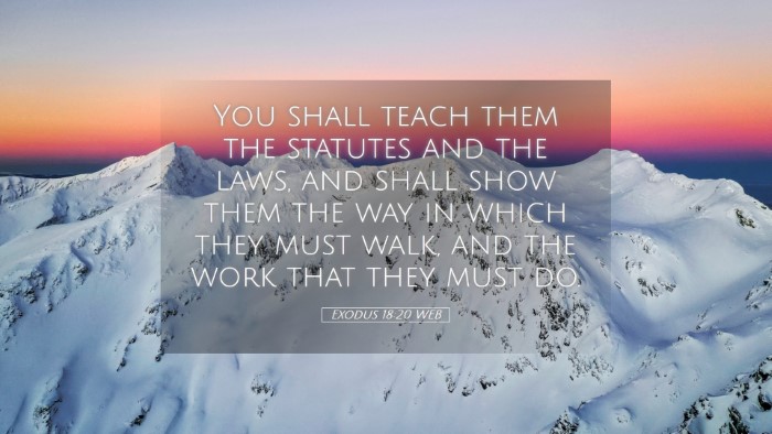 Picture 05 - Exodus 18:20 WEB Desktop Wallpaper - You shall teach them the statutes and the laws, - Desktop Bible Verse Wallpaper