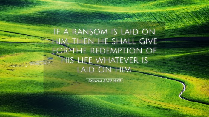 Picture 05 - Exodus 21:30 WEB Desktop Wallpaper - If a ransom is laid on him, then he shall give - Desktop Bible Verse Wallpaper