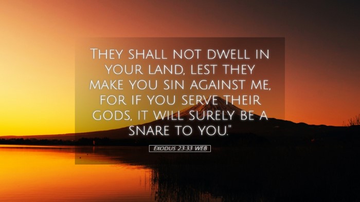 Picture 05 - Exodus 23:33 WEB Desktop Wallpaper - They shall not dwell in your land, lest they make - Desktop Bible Verse Wallpaper
