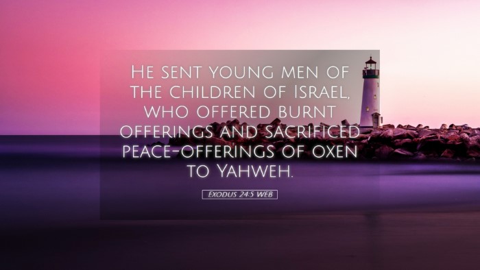 Picture 05 - Exodus 24:5 WEB Desktop Wallpaper - He sent young men of the children of Israel, who - Desktop Bible Verse Wallpaper