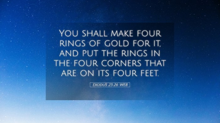 Picture 05 - Exodus 25:26 WEB Desktop Wallpaper - You shall make four rings of gold for it, and put - Desktop Bible Verse Wallpaper