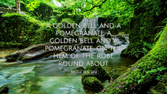 Picture 05 - Exodus 28:34 WEB Desktop Wallpaper - a golden bell and a pomegranate, a golden bell - Desktop Bible Verse Wallpaper