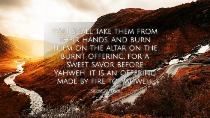 Picture 05 - Exodus 29:25 WEB Desktop Wallpaper - You shall take them from their hands, and burn - Desktop Bible Verse Wallpaper