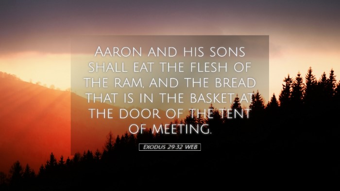 Picture 05 - Exodus 29:32 WEB Desktop Wallpaper - Aaron and his sons shall eat the flesh of the - Desktop Bible Verse Wallpaper