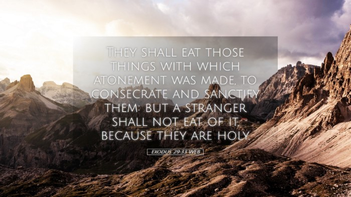 Picture 05 - Exodus 29:33 WEB Desktop Wallpaper - They shall eat those things with which atonement - Desktop Bible Verse Wallpaper