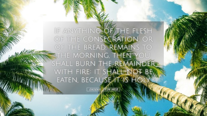 Picture 05 - Exodus 29:34 WEB Desktop Wallpaper - If anything of the flesh of the consecration, or - Desktop Bible Verse Wallpaper