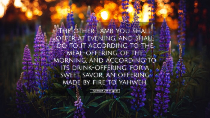 Picture 05 - Exodus 29:41 WEB Desktop Wallpaper - The other lamb you shall offer at evening, and - Desktop Bible Verse Wallpaper