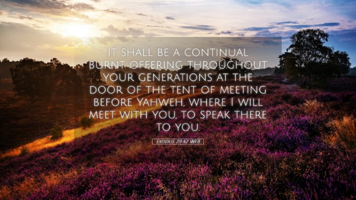Picture 05 - Exodus 29:42 WEB Desktop Wallpaper - It shall be a continual burnt offering throughout - Desktop Bible Verse Wallpaper