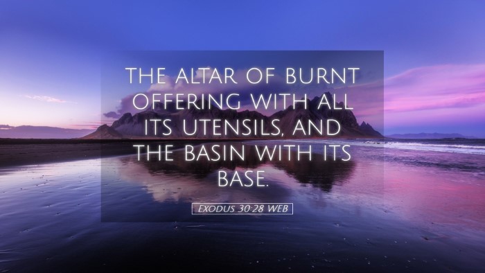 Picture 05 - Exodus 30:28 WEB Desktop Wallpaper - the altar of burnt offering with all its - Desktop Bible Verse Wallpaper