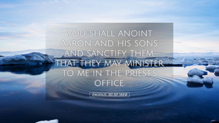 Picture 05 - Exodus 30:30 WEB Desktop Wallpaper - You shall anoint Aaron and his sons, and sanctify - Desktop Bible Verse Wallpaper