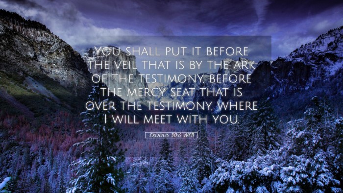 Picture 05 - Exodus 30:6 WEB Desktop Wallpaper - You shall put it before the veil that is by the - Desktop Bible Verse Wallpaper