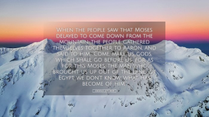 Picture 05 - Exodus 32:1 WEB Desktop Wallpaper - When the people saw that Moses delayed to come - Desktop Bible Verse Wallpaper