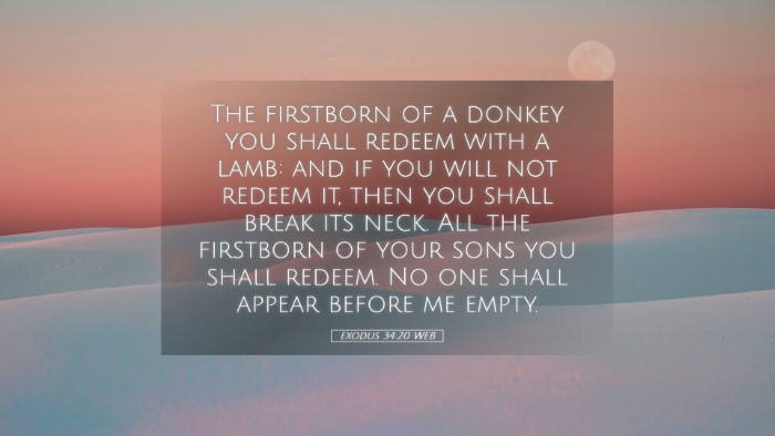 Picture 05 - Exodus 34:20 WEB Desktop Wallpaper - The firstborn of a donkey you shall redeem with a - Desktop Bible Verse Wallpaper