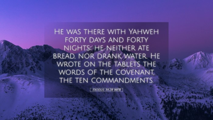 Picture 05 - Exodus 34:28 WEB Desktop Wallpaper - He was there with Yahweh forty days and forty - Desktop Bible Verse Wallpaper