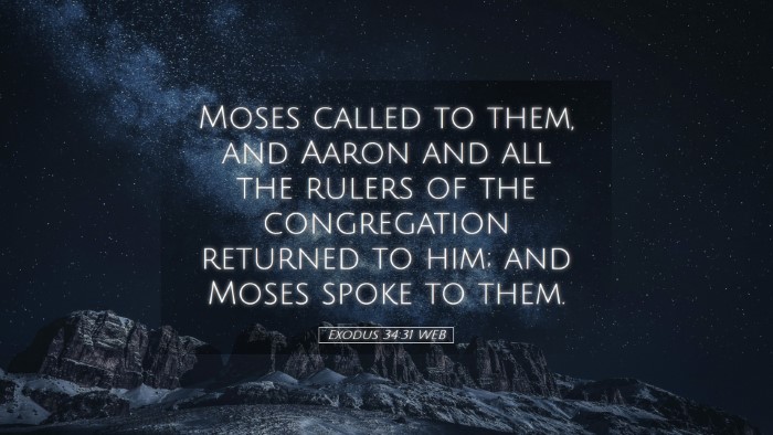 Picture 05 - Exodus 34:31 WEB Desktop Wallpaper - Moses called to them, and Aaron and all the - Desktop Bible Verse Wallpaper