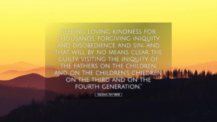 Picture 05 - Exodus 34:7 WEB Desktop Wallpaper - keeping loving kindness for thousands, forgiving - Desktop Bible Verse Wallpaper