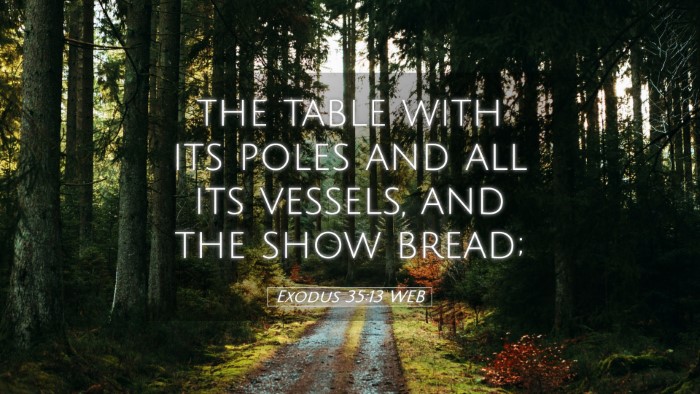 Picture 05 - Exodus 35:13 WEB Desktop Wallpaper - the table with its poles and all its vessels, and - Desktop Bible Verse Wallpaper