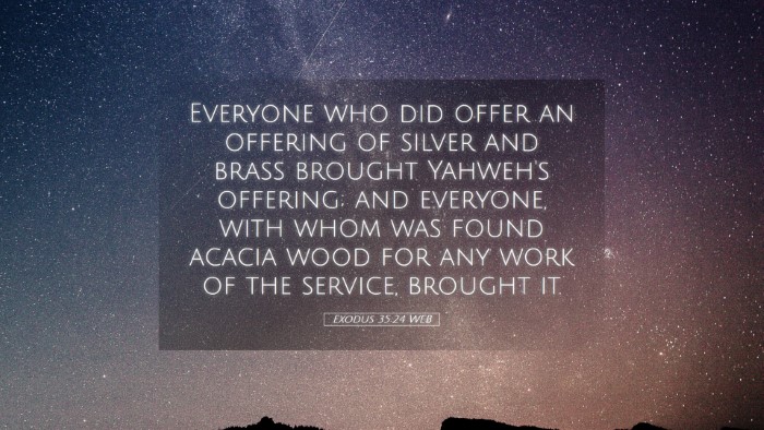 Picture 05 - Exodus 35:24 WEB Desktop Wallpaper - Everyone who did offer an offering of silver and - Desktop Bible Verse Wallpaper