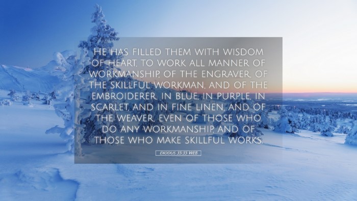 Picture 05 - Exodus 35:35 WEB Desktop Wallpaper - He has filled them with wisdom of heart, to work - Desktop Bible Verse Wallpaper
