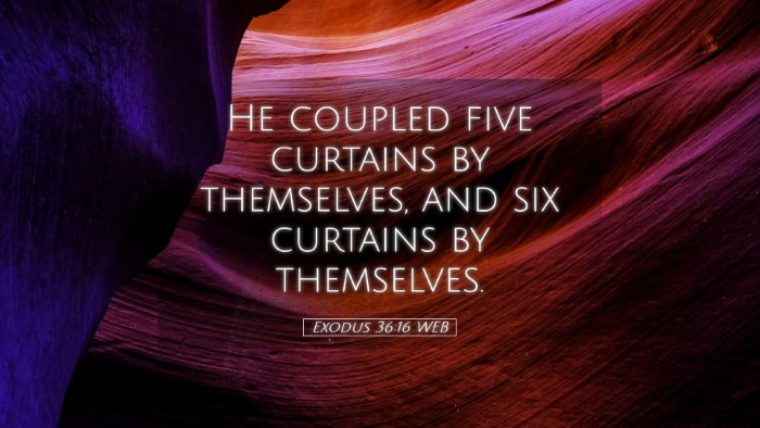 Picture 05 - Exodus 36:16 WEB Desktop Wallpaper - He coupled five curtains by themselves, and six - Desktop Bible Verse Wallpaper