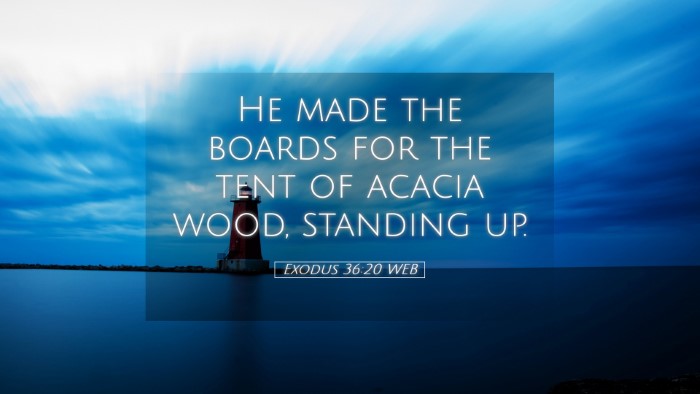 Picture 05 - Exodus 36:20 WEB Desktop Wallpaper - He made the boards for the tent of acacia wood, - Desktop Bible Verse Wallpaper