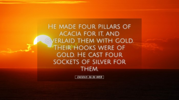 Picture 05 - Exodus 36:36 WEB Desktop Wallpaper - He made four pillars of acacia for it, and - Desktop Bible Verse Wallpaper