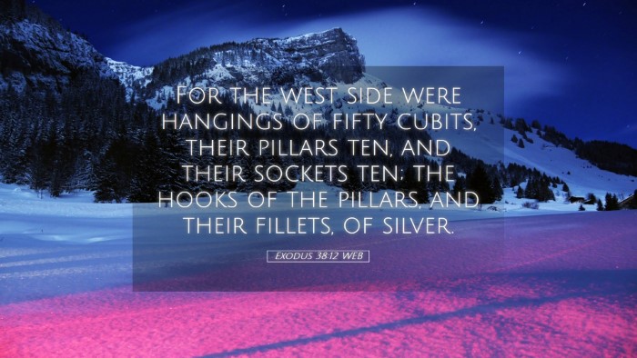 Picture 05 - Exodus 38:12 WEB Desktop Wallpaper - For the west side were hangings of fifty cubits, - Desktop Bible Verse Wallpaper