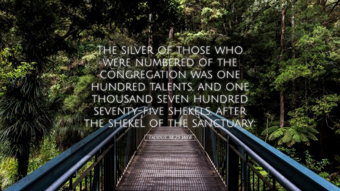 Picture 05 - Exodus 38:25 WEB Desktop Wallpaper - The silver of those who were numbered of the - Desktop Bible Verse Wallpaper