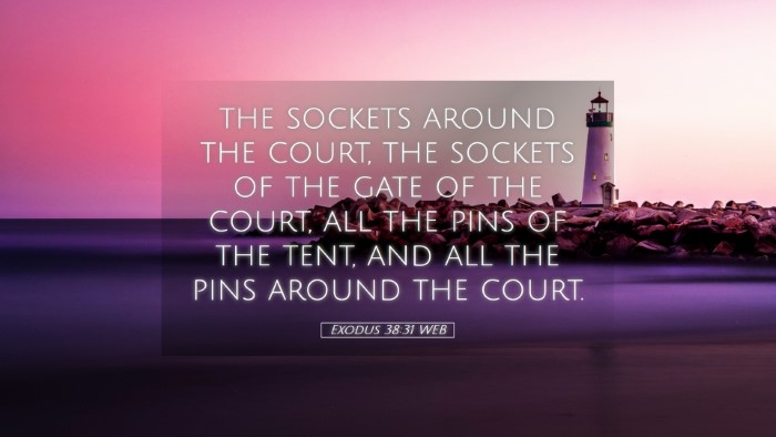 Picture 05 - Exodus 38:31 WEB Desktop Wallpaper - the sockets around the court, the sockets of the - Desktop Bible Verse Wallpaper