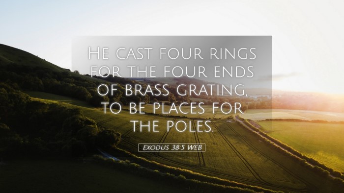 Picture 05 - Exodus 38:5 WEB Desktop Wallpaper - He cast four rings for the four ends of brass - Desktop Bible Verse Wallpaper