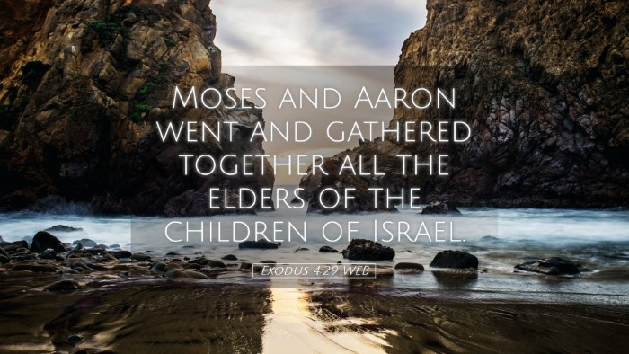 Picture 05 - Exodus 4:29 WEB Desktop Wallpaper - Moses and Aaron went and gathered together all - Desktop Bible Verse Wallpaper