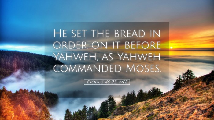 Picture 05 - Exodus 40:23 WEB Desktop Wallpaper - He set the bread in order on it before Yahweh, as - Desktop Bible Verse Wallpaper