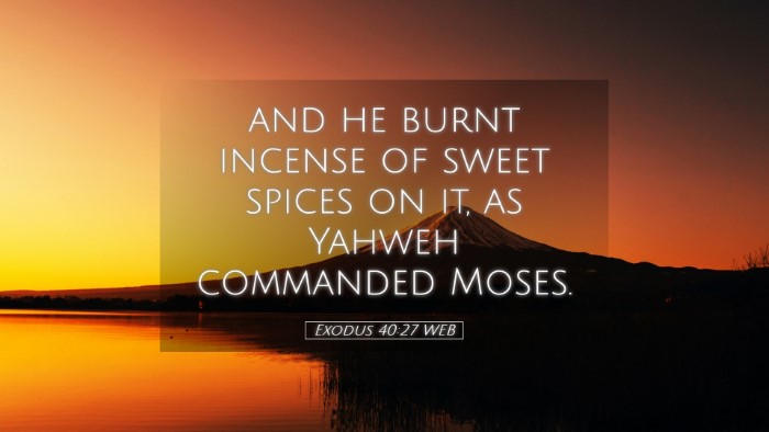 Picture 05 - Exodus 40:27 WEB Desktop Wallpaper - and he burnt incense of sweet spices on it, as - Desktop Bible Verse Wallpaper
