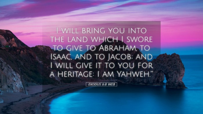 Picture 05 - Exodus 6:8 WEB Desktop Wallpaper - I will bring you into the land which I swore to - Desktop Bible Verse Wallpaper