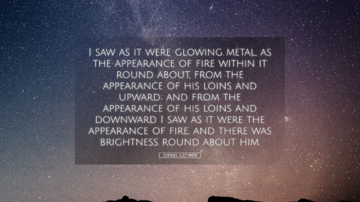 Picture 05 - Ezekiel 1:27 WEB Desktop Wallpaper - I saw as it were glowing metal, as the appearance - Desktop Bible Verse Wallpaper