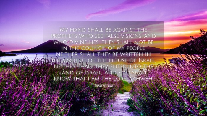 Picture 05 - Ezekiel 13:9 WEB Desktop Wallpaper - My hand shall be against the prophets who see - Desktop Bible Verse Wallpaper