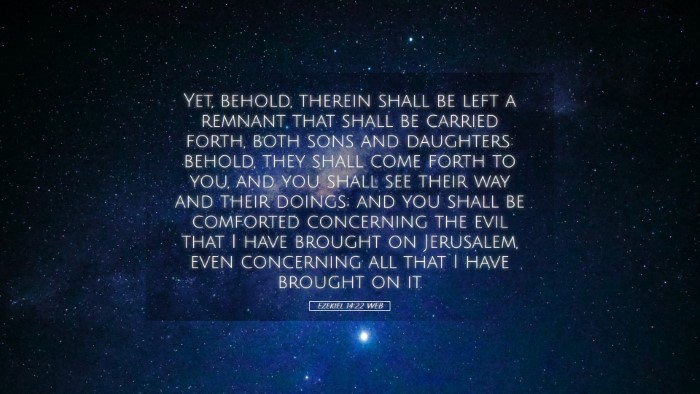 Picture 05 - Ezekiel 14:22 WEB Desktop Wallpaper - Yet, behold, therein shall be left a remnant that - Desktop Bible Verse Wallpaper
