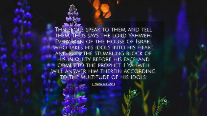 Picture 05 - Ezekiel 14:4 WEB Desktop Wallpaper - Therefore speak to them, and tell them, Thus says - Desktop Bible Verse Wallpaper