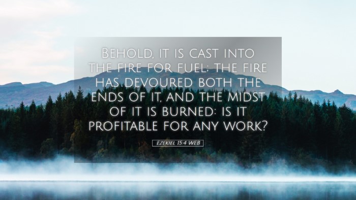 Picture 05 - Ezekiel 15:4 WEB Desktop Wallpaper - Behold, it is cast into the fire for fuel; the - Desktop Bible Verse Wallpaper