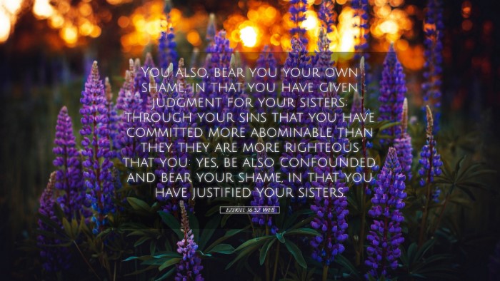 Picture 05 - Ezekiel 16:52 WEB Desktop Wallpaper - You also, bear you your own shame, in that you - Desktop Bible Verse Wallpaper